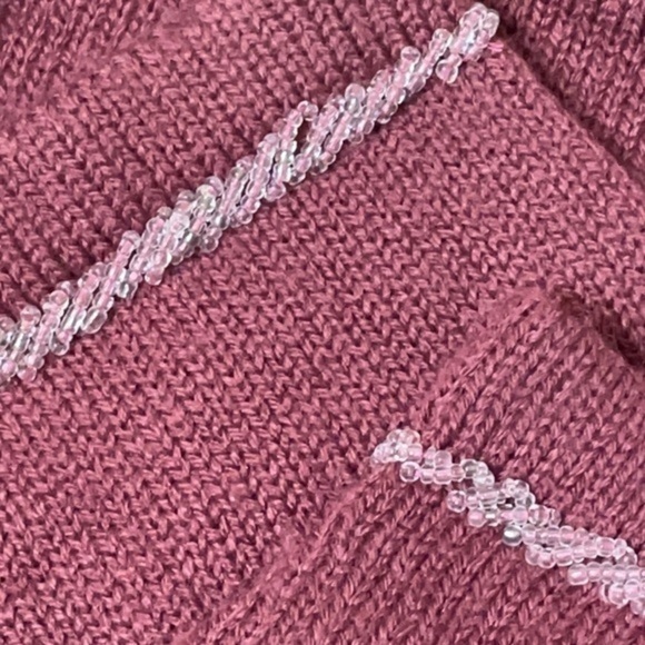 Haband sweaterbeaded VNeck holiday sweater b8T ugly Christmas acrylic Sz XL - Picture 5 of 6